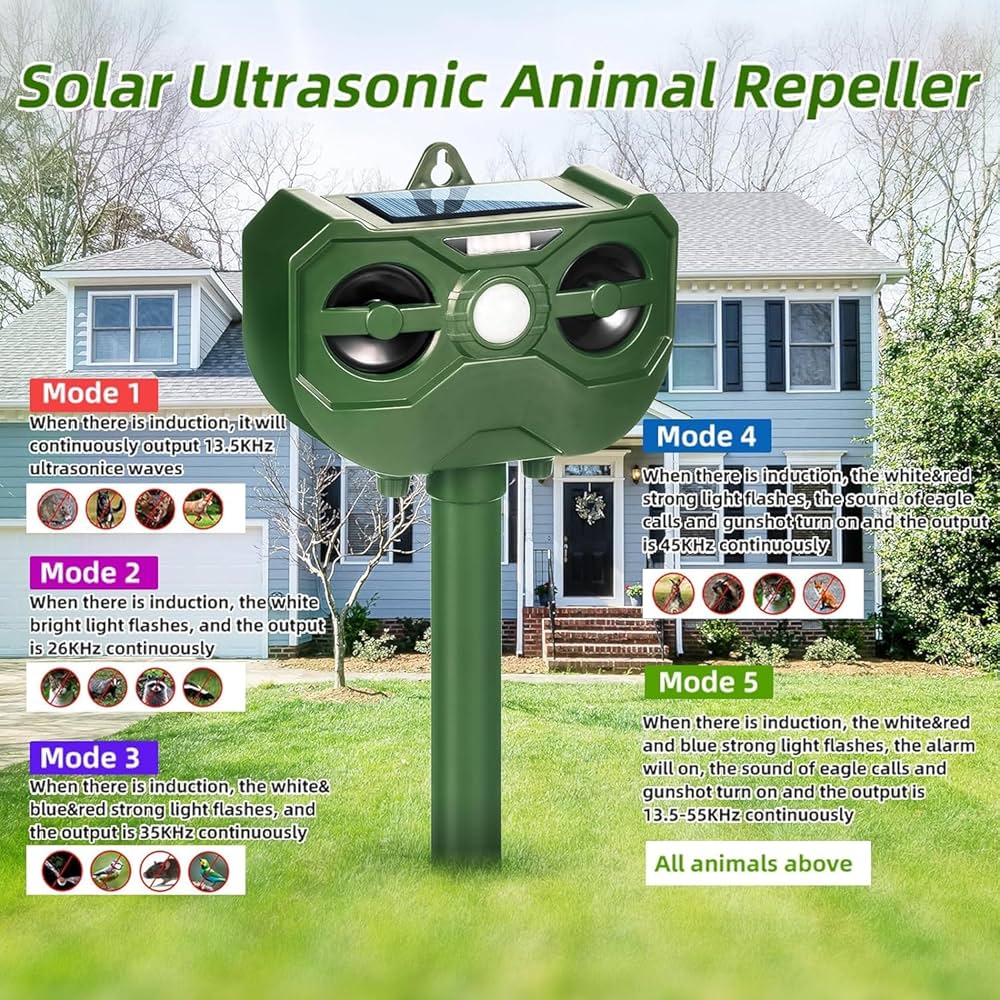 ソーラー超音波動物忌避剤 防水 猫抑制 屋外 LED点滅 撃退 猫 犬 鹿 81cg3Ad+Z1L._UF1000,1000_QL80_.jpg